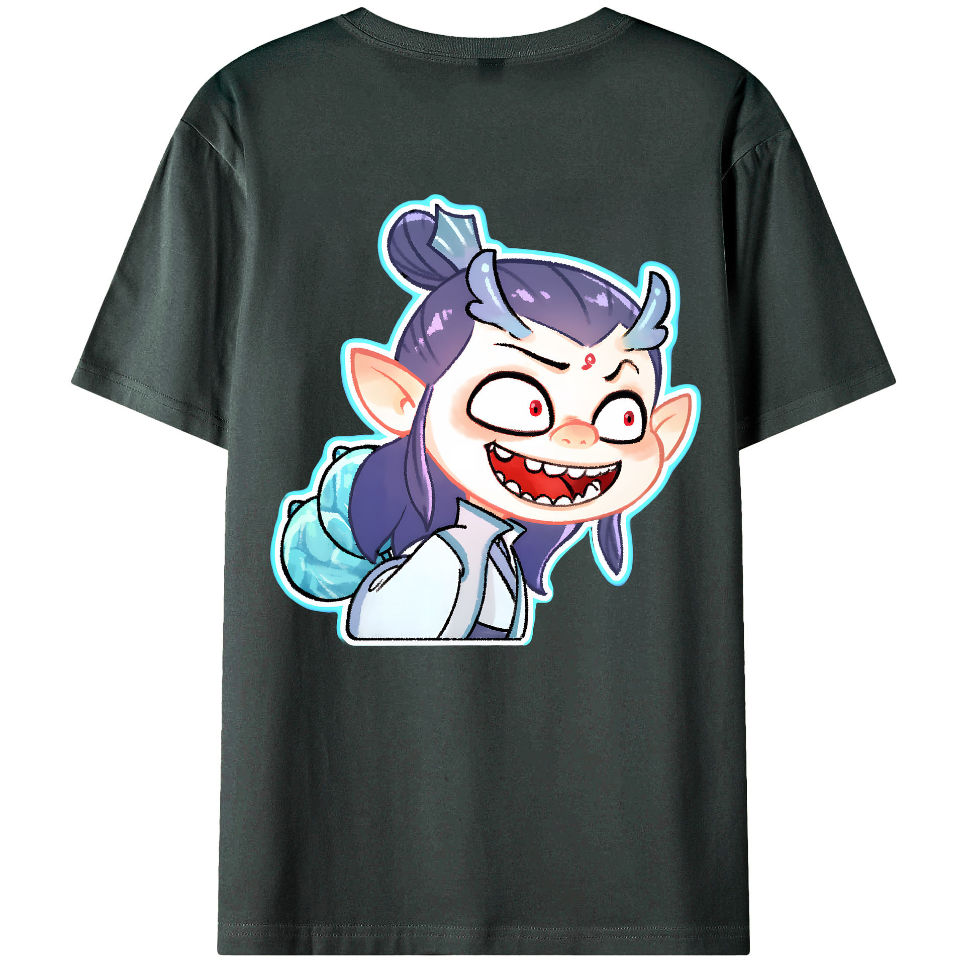（画像用） Ne Zha 2 ナタ 魔童の大暴れ 綿100％ メンズ半袖Tシャツ（バックプリント） 通気性